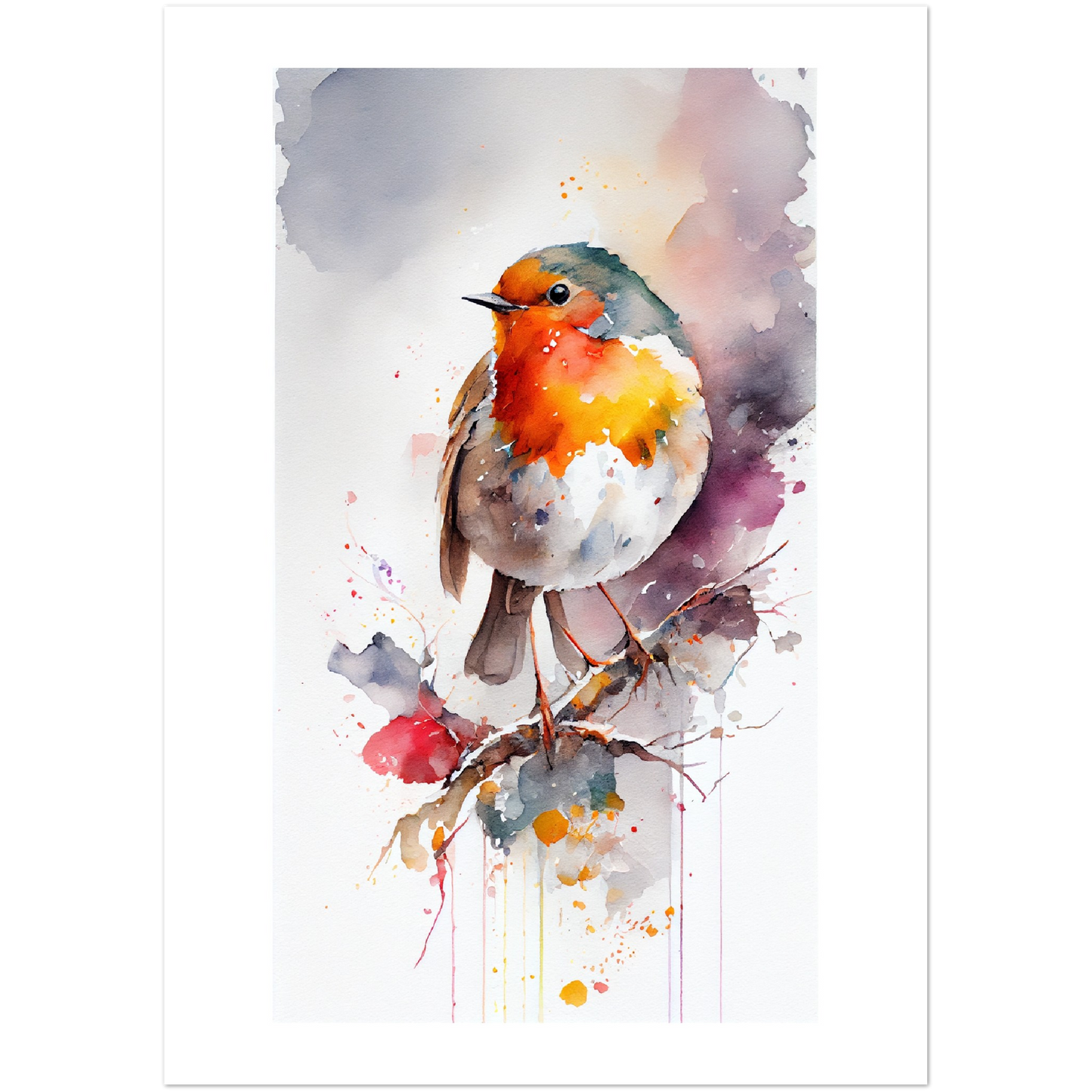 Vibrant Robin - Premium Matte Paper Poster