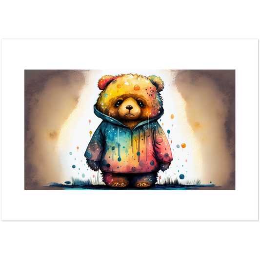 "Tears of the Cosmos A Sad Spacebear" Bear - Paper Poster