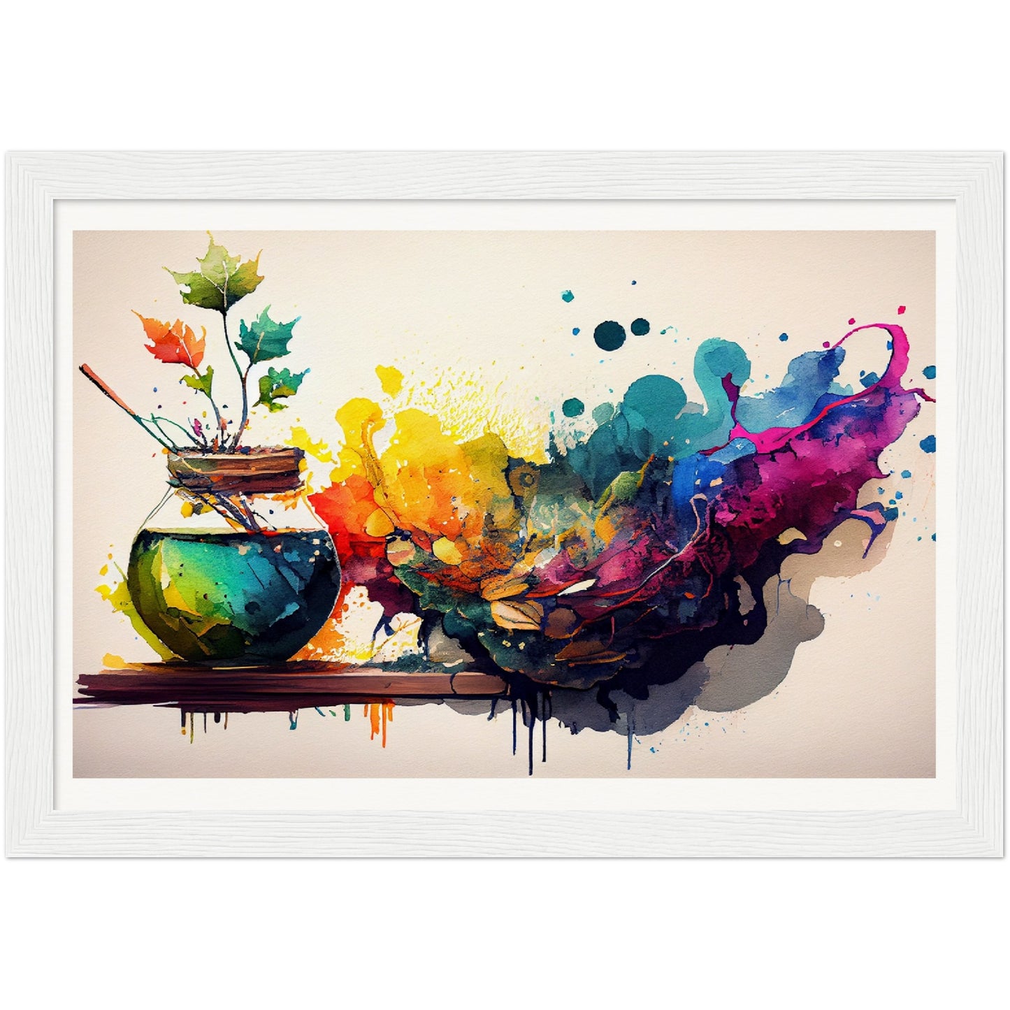 Splash of Hues - Wooden Framed Print