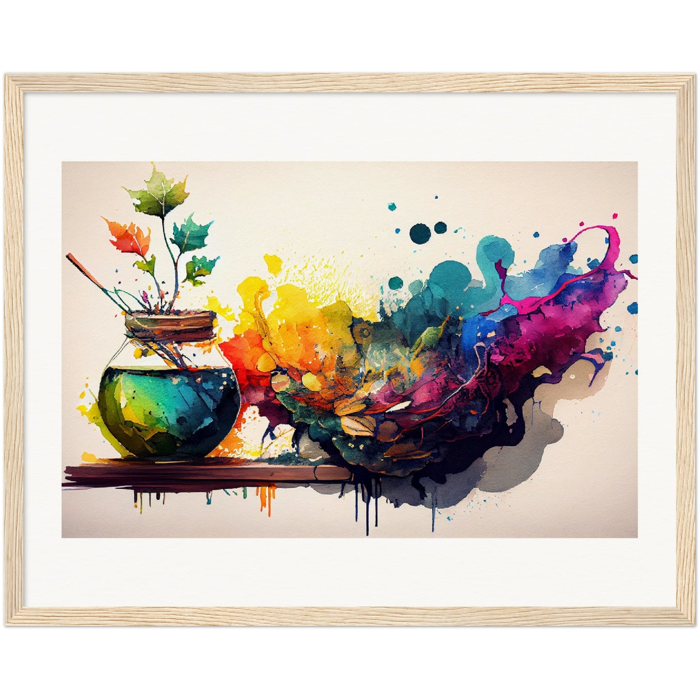 Splash of Hues - Wooden Framed Print