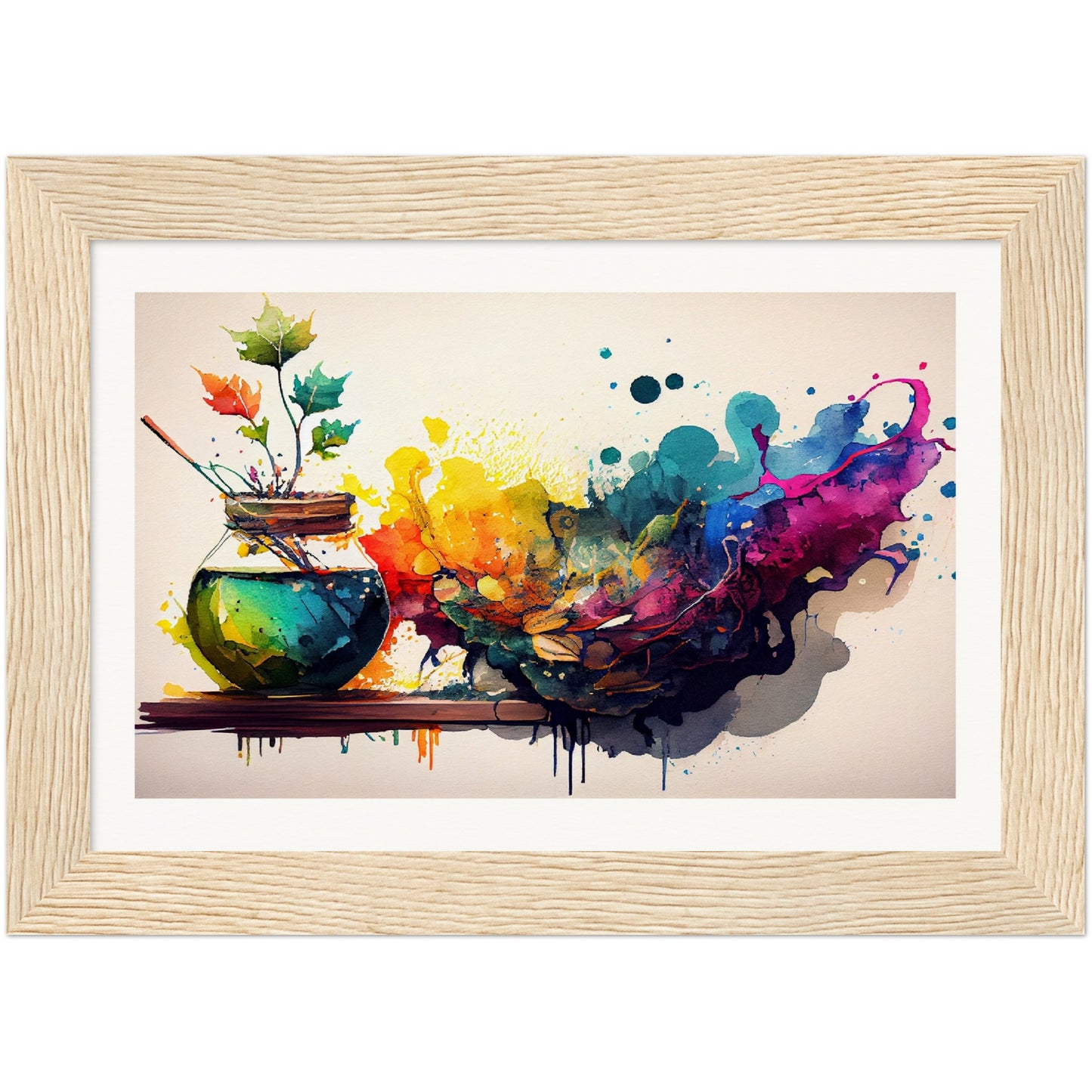 Splash of Hues - Wooden Framed Print