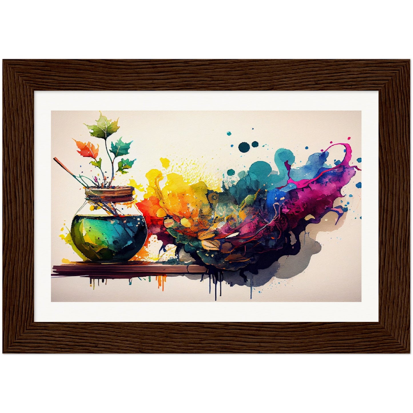 Splash of Hues - Wooden Framed Print