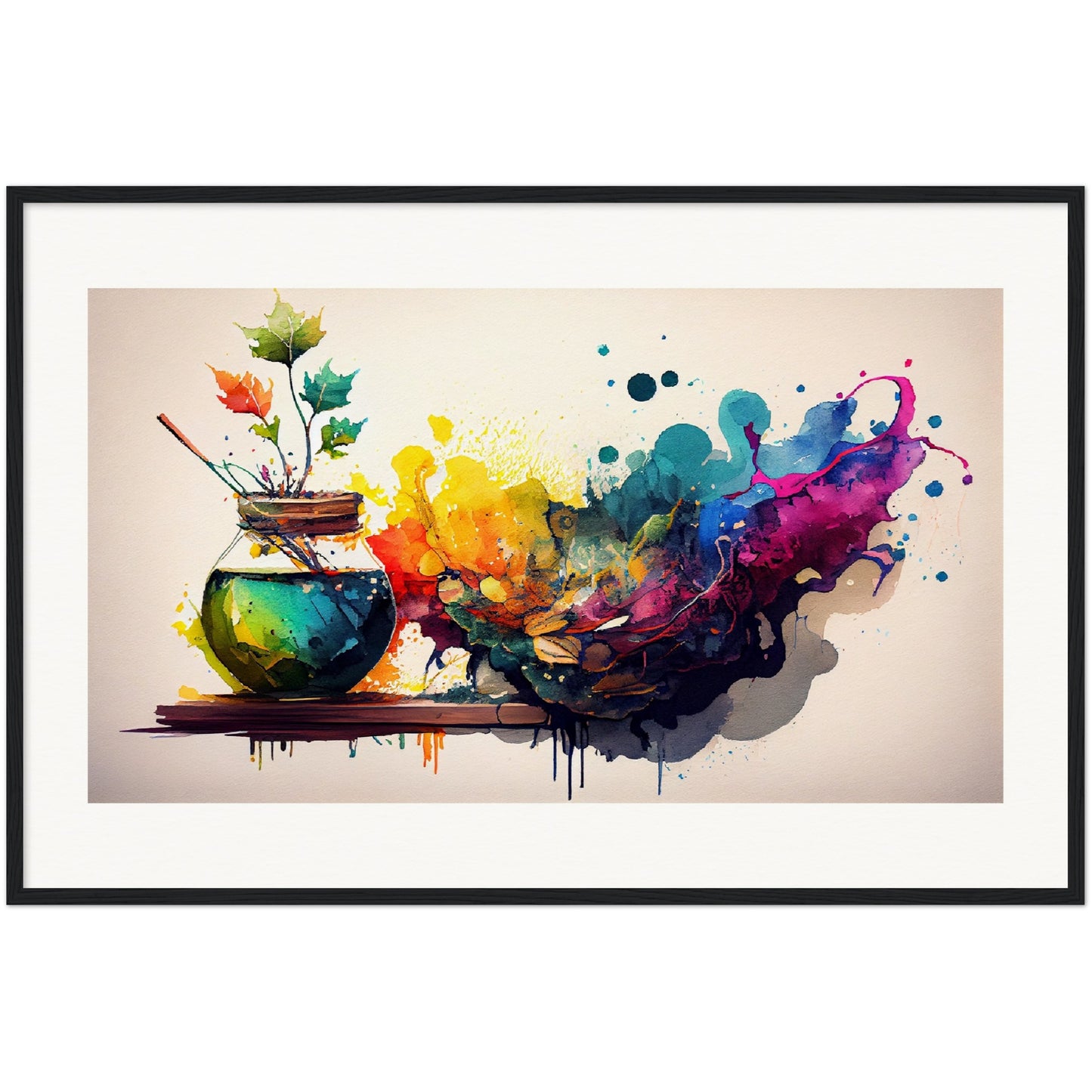 Splash of Hues - Wooden Framed Print