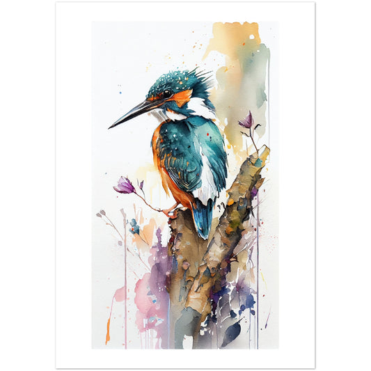 Blue Jewel Bird - Premium Matte Paper Poster