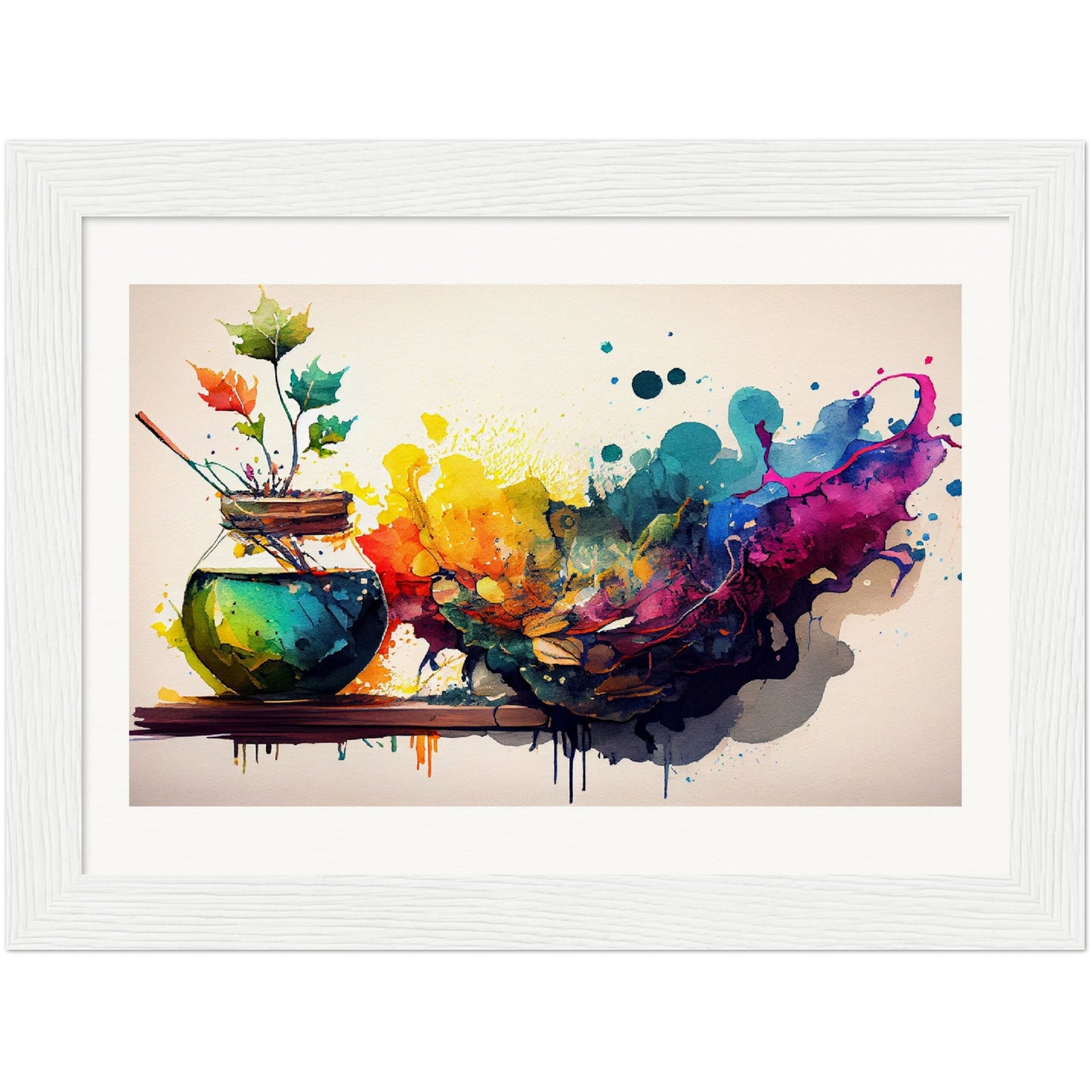 Splash of Hues - Wooden Framed Print