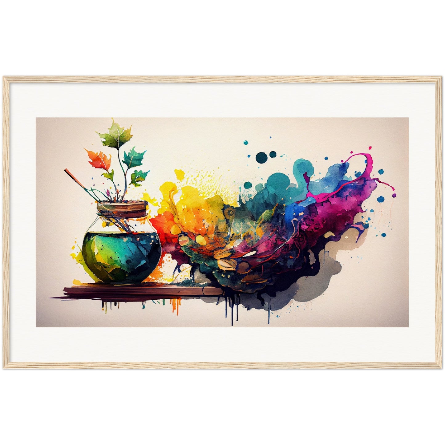 Splash of Hues - Wooden Framed Print