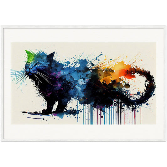 Bold Strokes, Bright Whiskers - Wooden Framed Poster