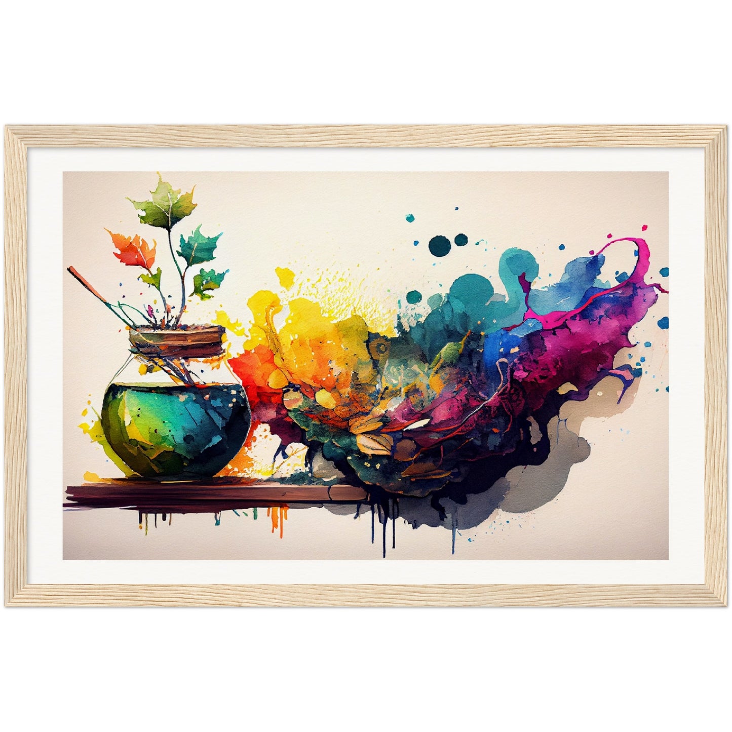 Splash of Hues - Wooden Framed Print