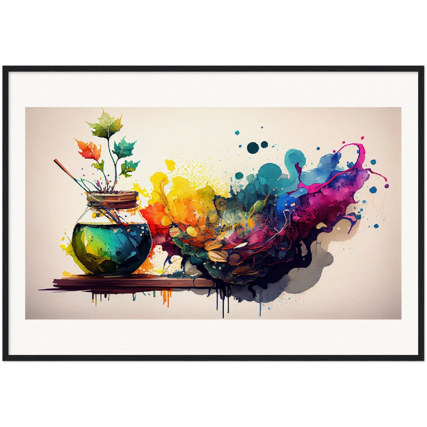 Splash of Hues - Wooden Framed Print