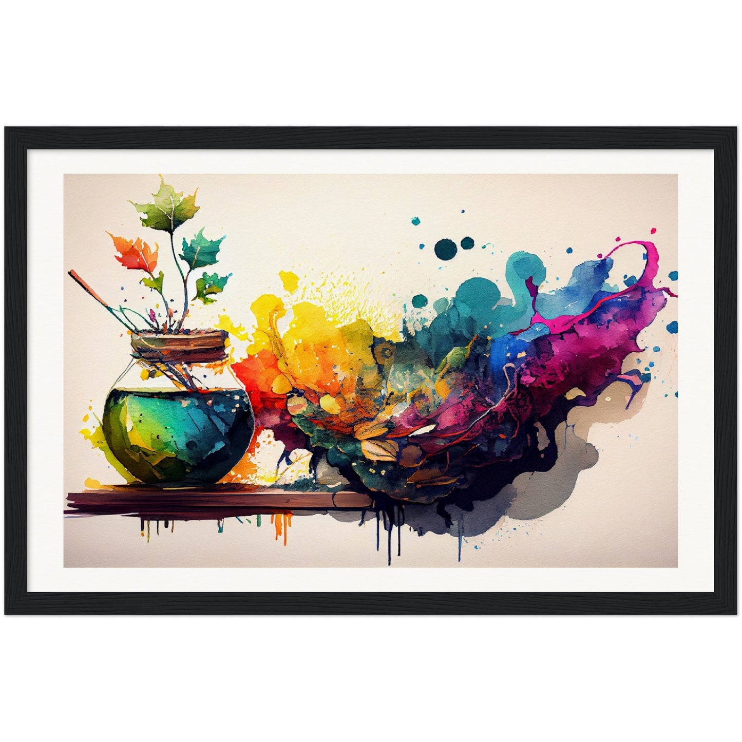 Splash of Hues - Wooden Framed Print