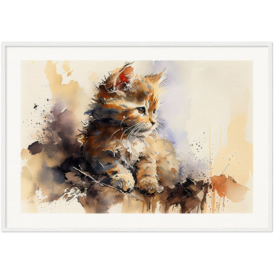 Cute Contemplation - Wooden Framed Poster