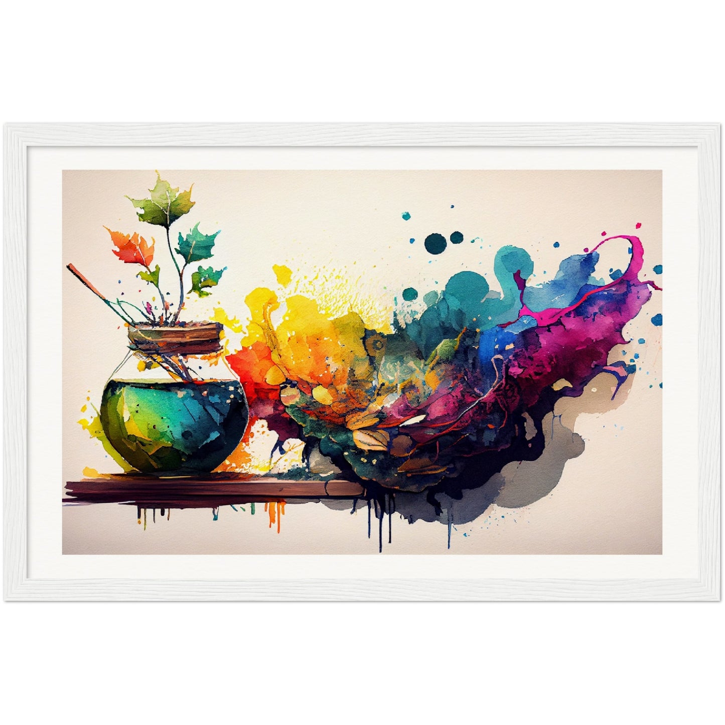 Splash of Hues - Wooden Framed Print