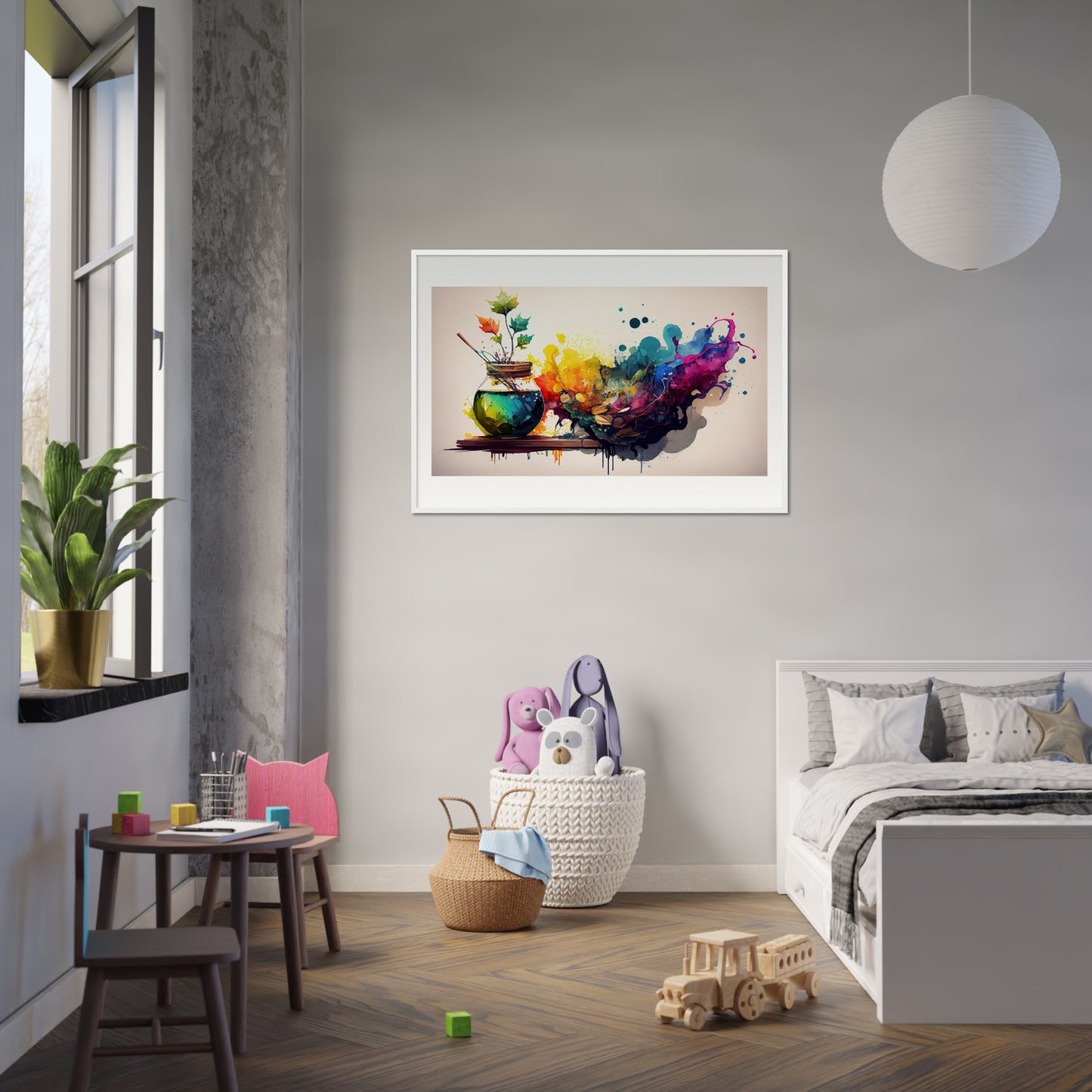 Splash of Hues - Wooden Framed Print