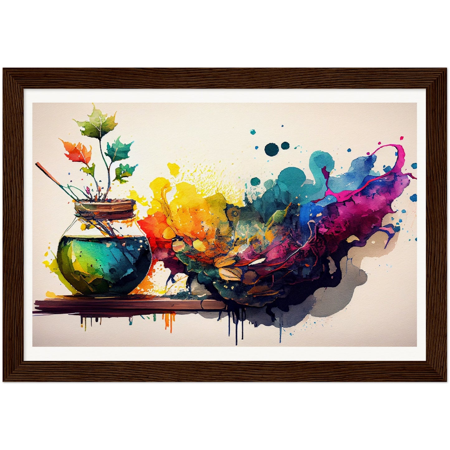 Splash of Hues - Wooden Framed Print