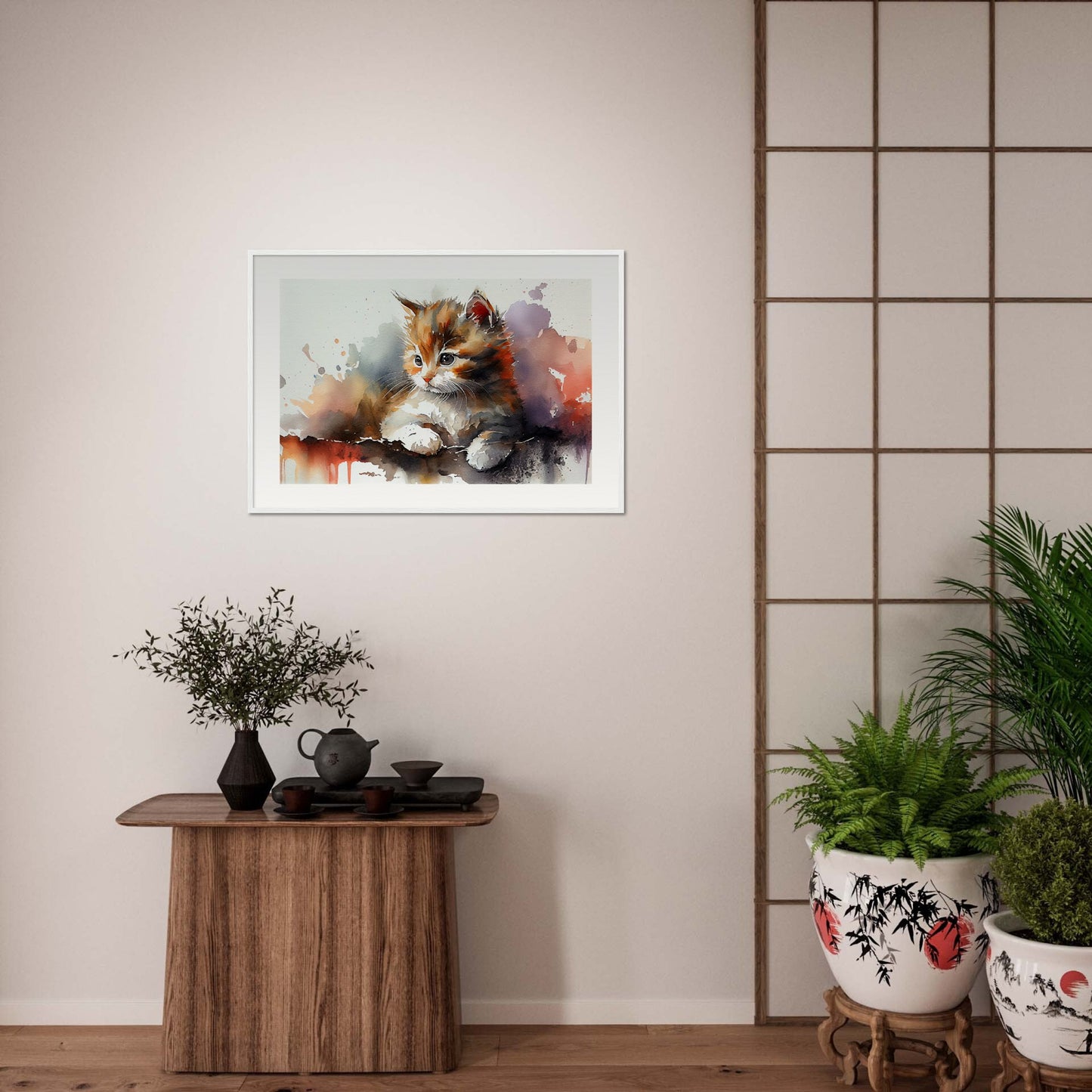 Adorable Gaze - Wooden Framed Poster