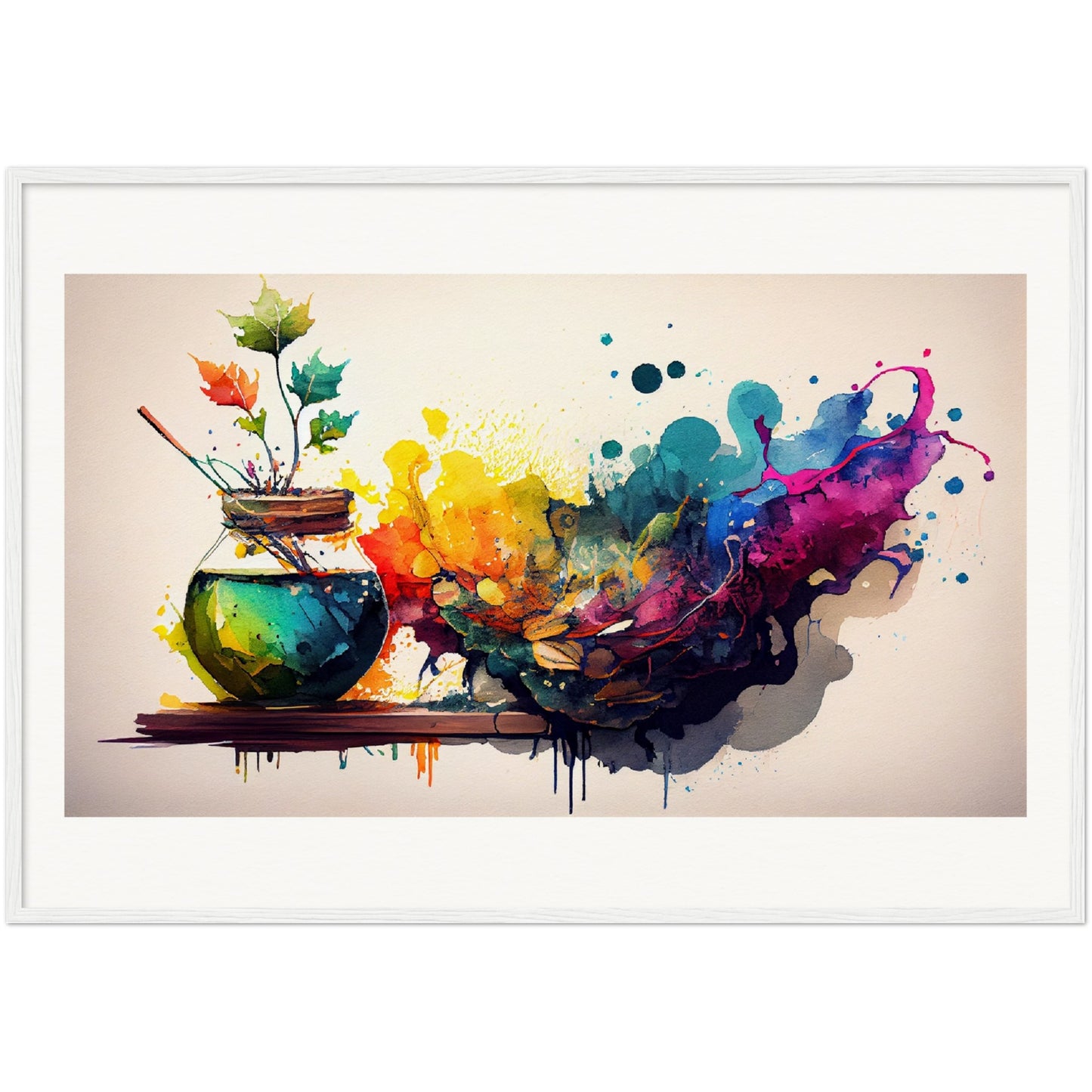 Splash of Hues - Wooden Framed Print