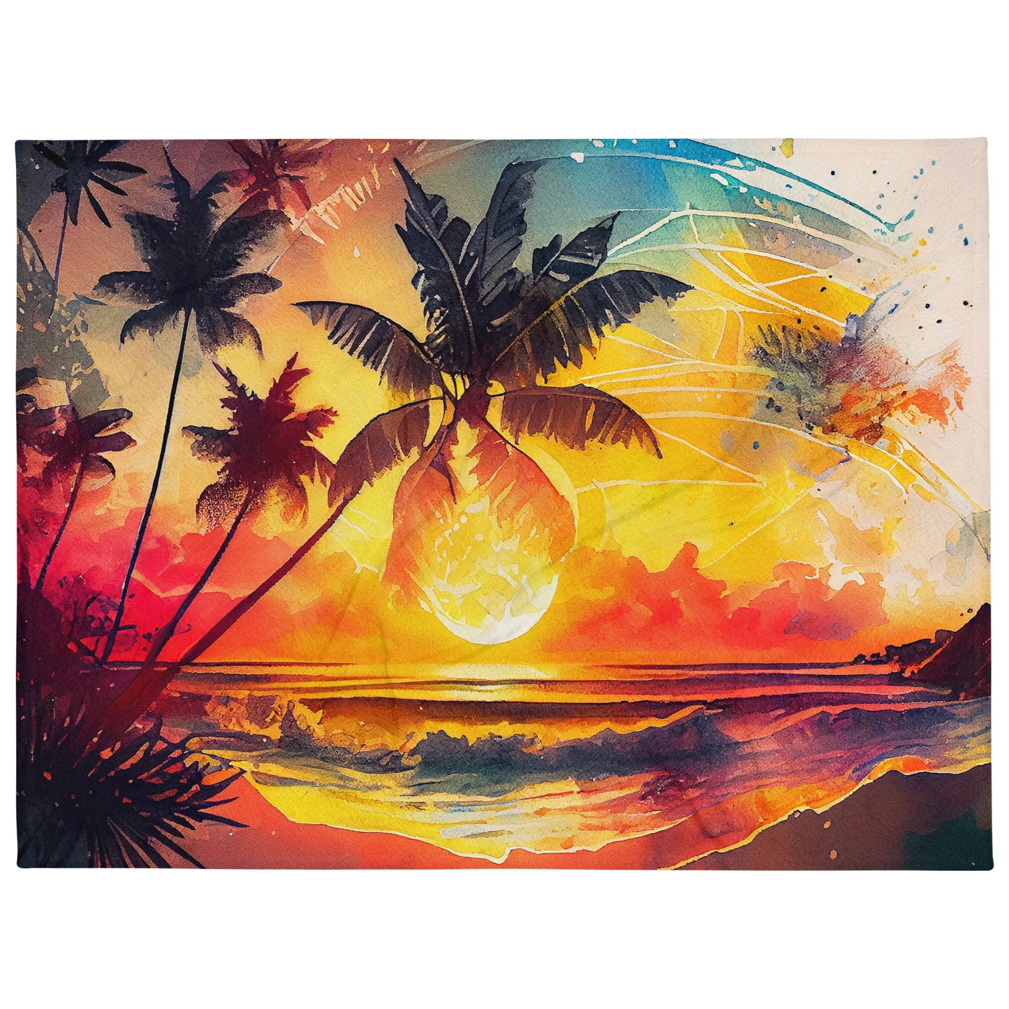 "Golden Hues" Sunset - Throw Blanket