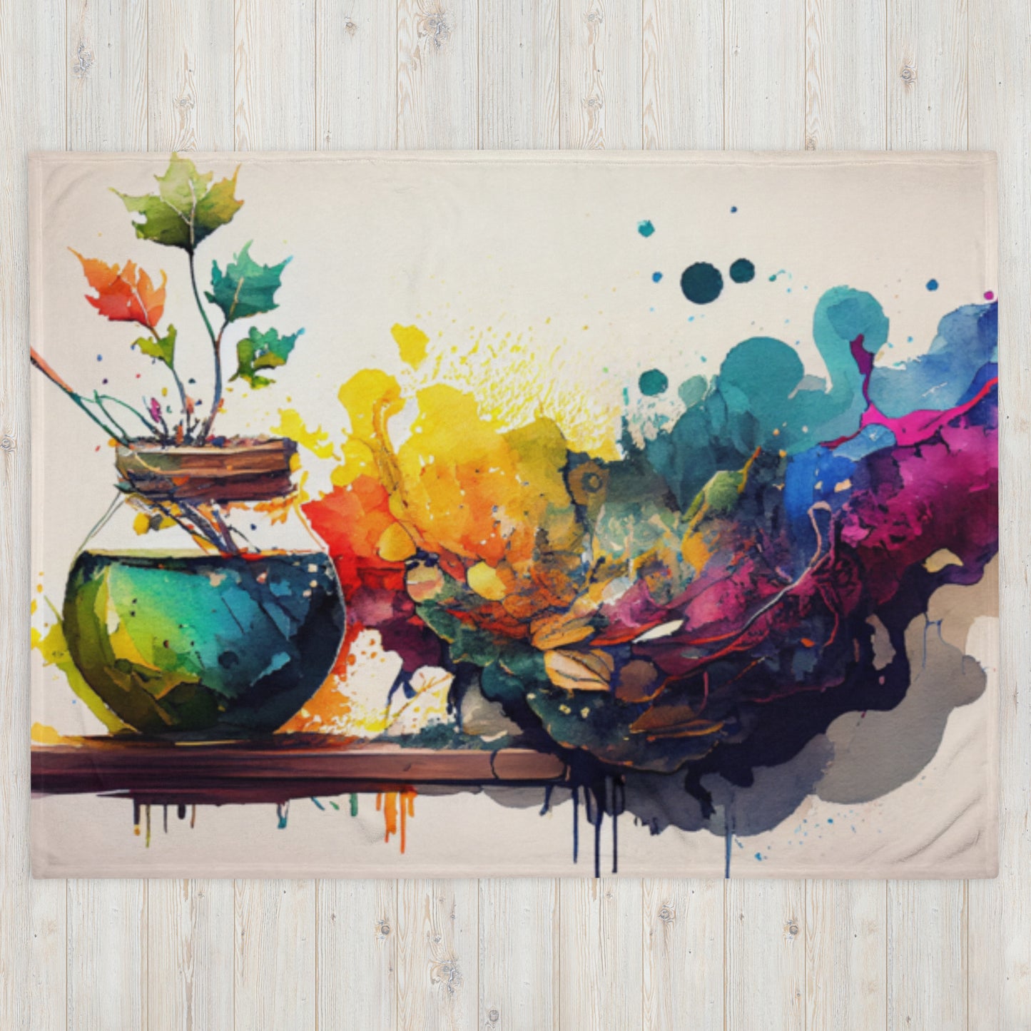 "Splash of hues" - Throw Blanket