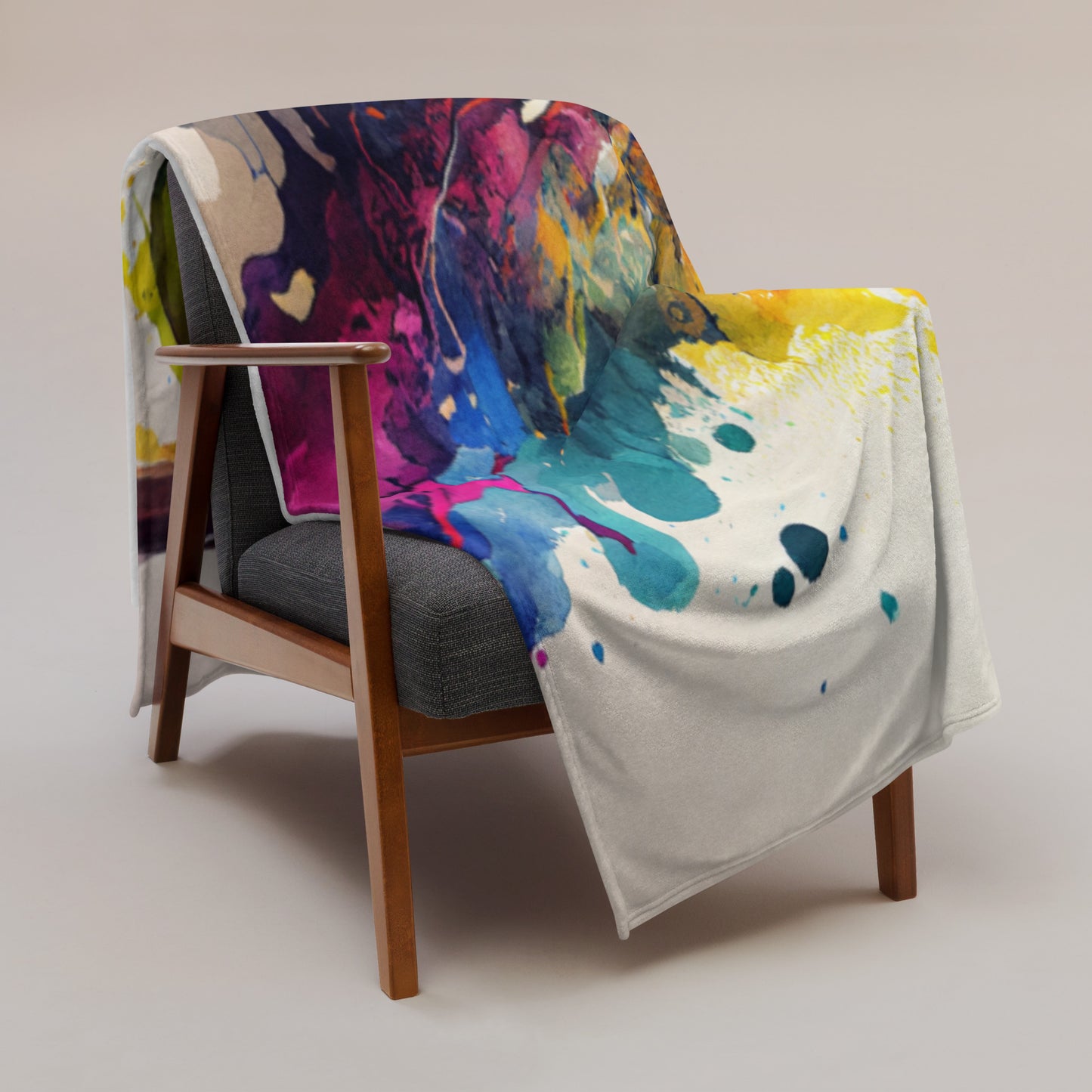 "Splash of hues" - Throw Blanket